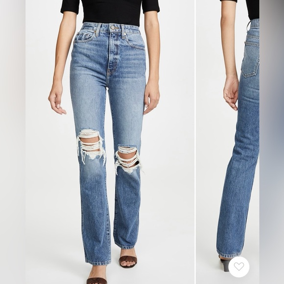 KHAITE Denim - KHAITE DANIELLE RIPPED JEANS